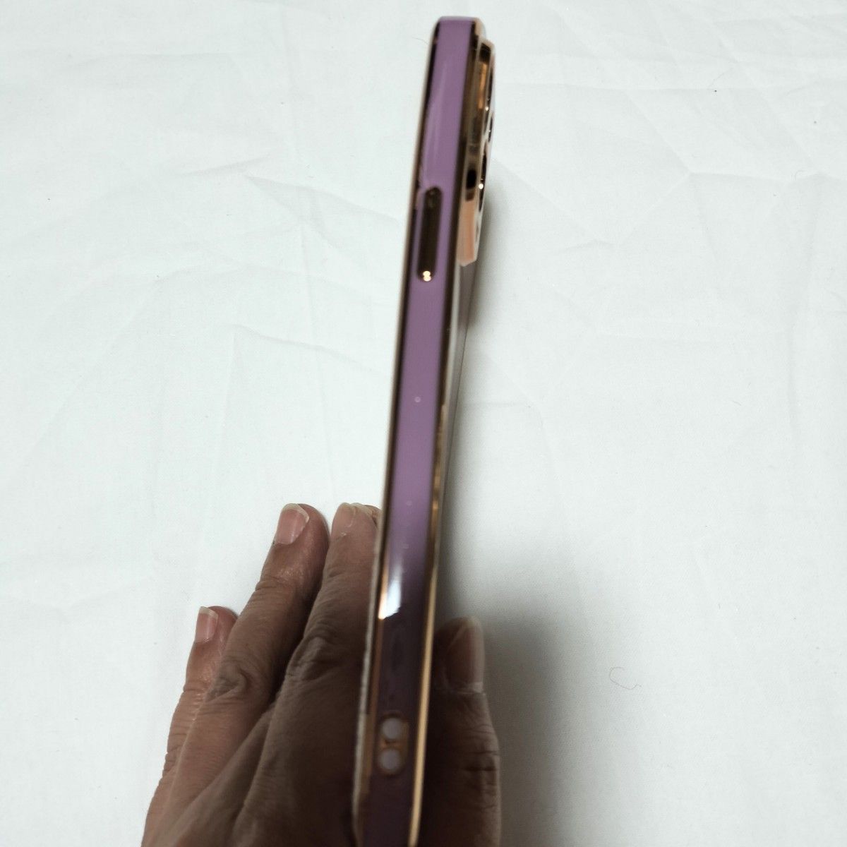 ★SALE★【新品】iPhone13proMax用コントラストフレームケース 紫