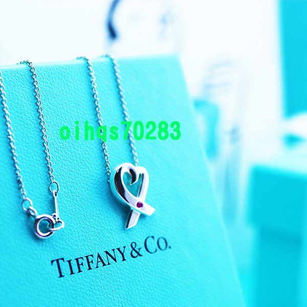 ♪即決♪新品　未使用 TIFFANY &Co. ティファニーラビングハートピンクサファイアネックレス_画像1