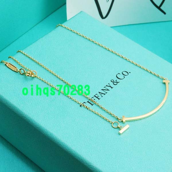 ! prompt decision! new goods unused TIFFANY &Co. Tiffany T Smile necklace yellow gold 