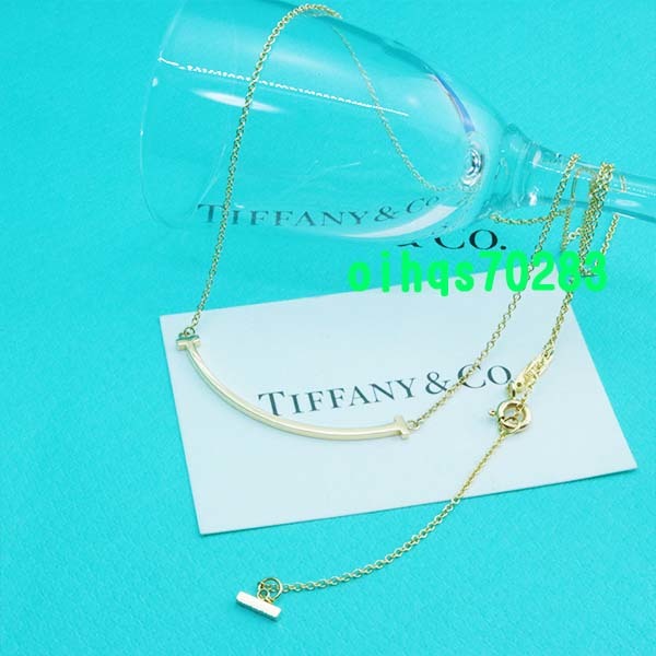 ! prompt decision! new goods unused TIFFANY &Co. Tiffany T Smile necklace yellow gold 