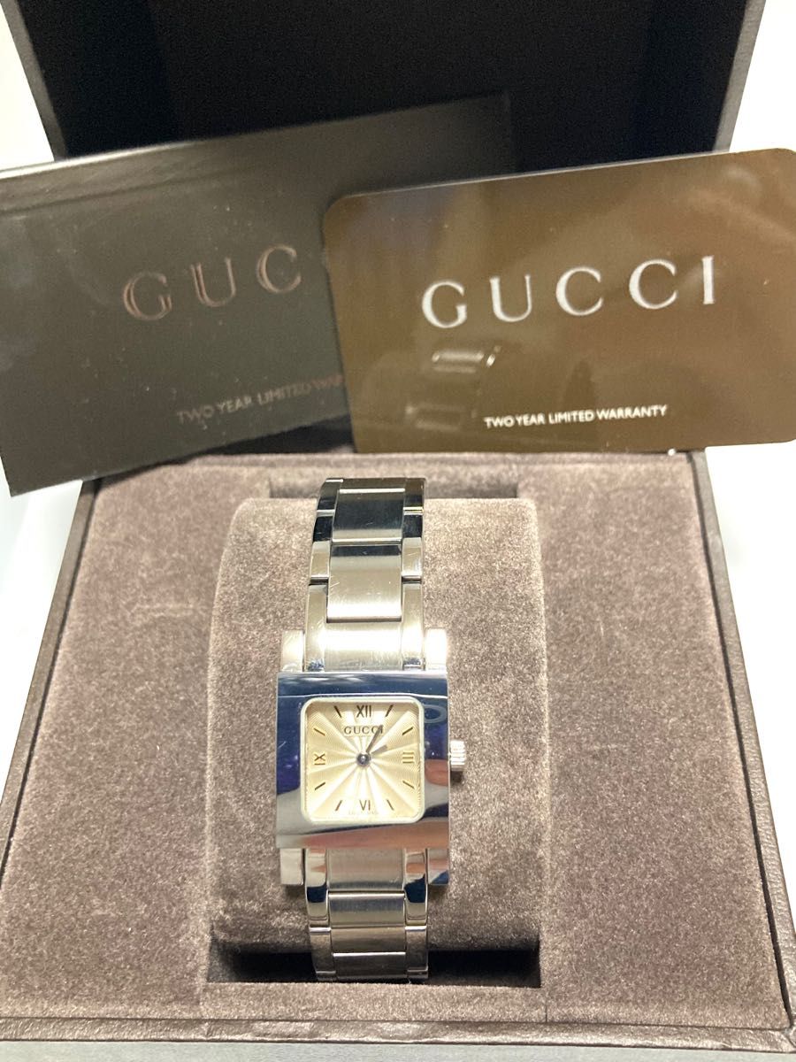 付属品有】 GUCCI グッチ ダイヤベゼル 電池新品交換済み メンズ腕時計 ...