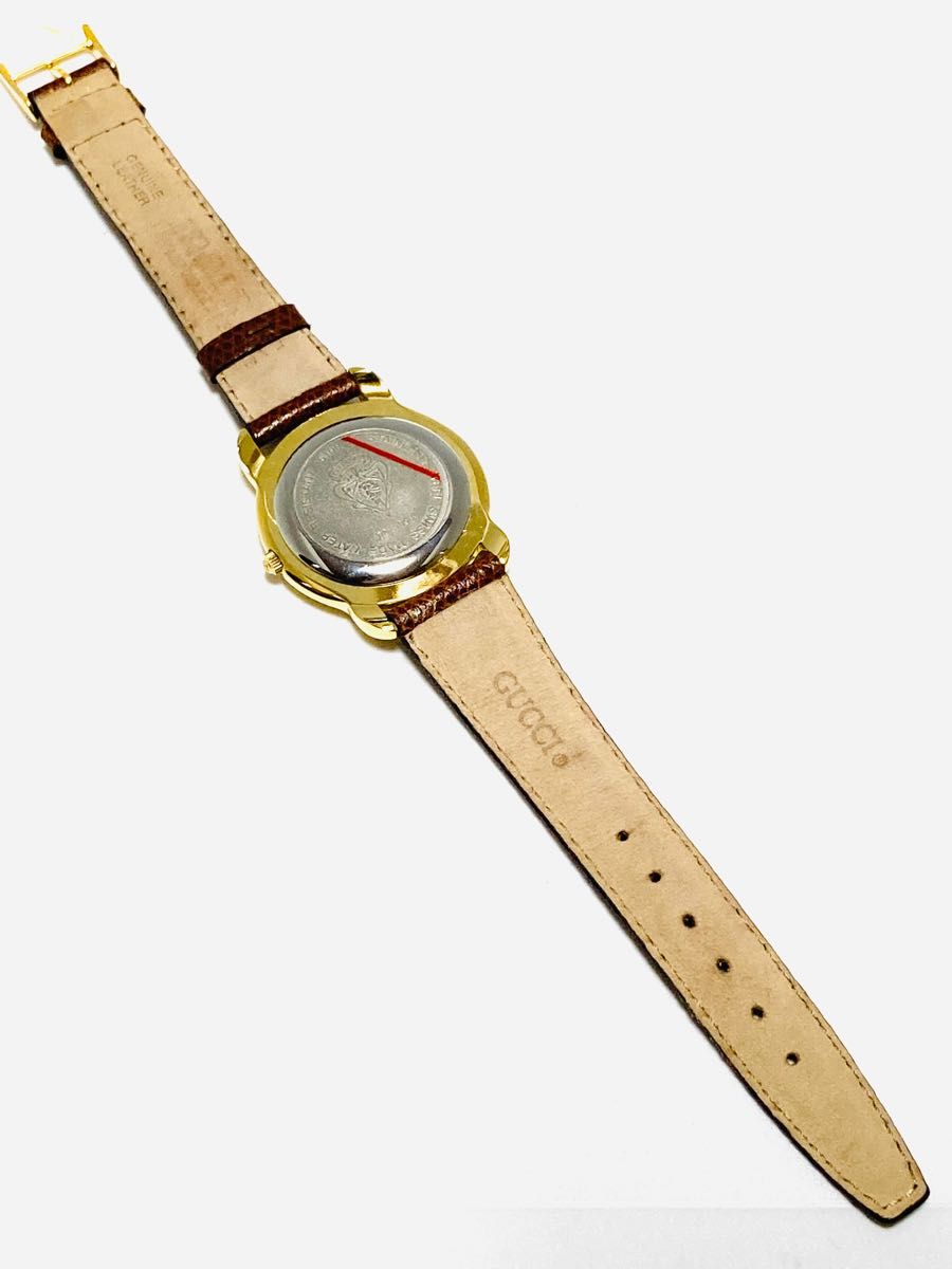 未使用! GUCCI グッチ 電池新品交換済み メンズ腕時計 ゴールド デイト