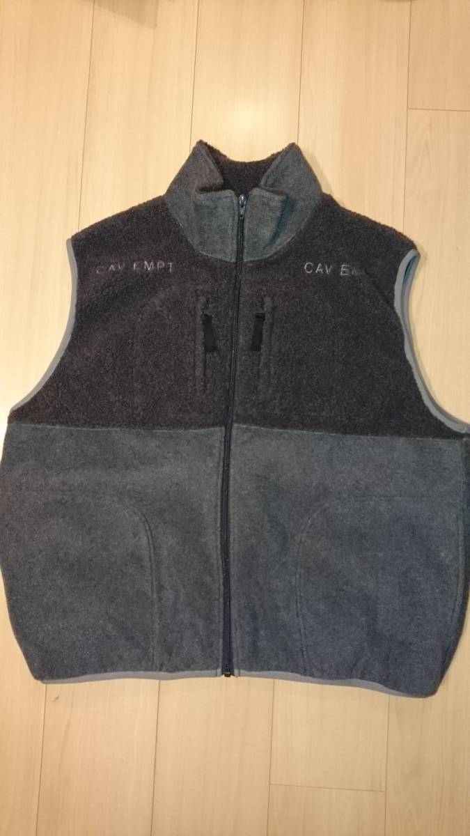 交換 C.E CAVEMPT FLEECE ZIP VEST フリースベスト グレー サイズL