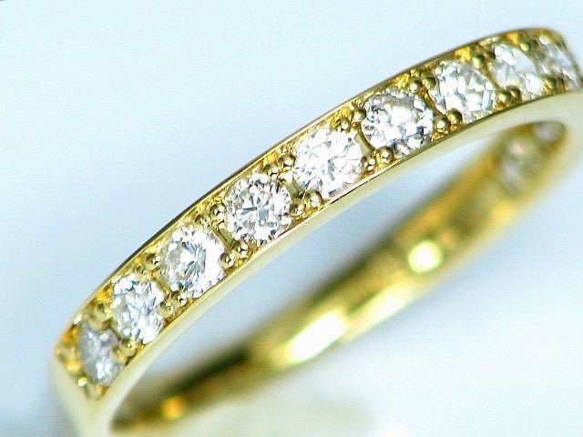 【宝石屋本舗】0.50ct（13石）ハート＆キューピッド　天然ダイヤモンドK18エタニティリング（宝石ミニ鑑別カード付）_画像2