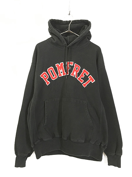 古着 Champion Reverse Weave 「POMFRET」 ナイロン パッチ リバース スウェット パーカー L 古着_画像1