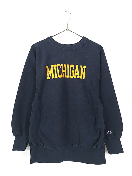 古着 80s USA製 Champion Reverse Weave 「MICHIGAN」 リバース スウェット L 古着