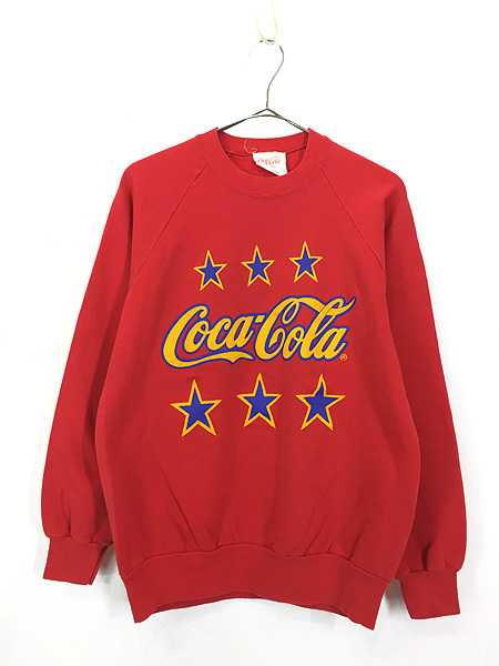 古着 80s USA製 Coca-Cola コーラ 企業 ラバー プリント スウェット トレーナー L 古着_画像1