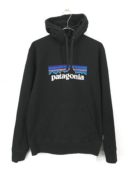 古着 19s Patagonia フィッツロイ BIG ロゴ スウェット パーカー 黒 S 美品!! 古着_画像1