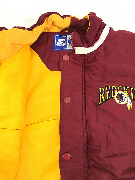 古着 90s NFL Washington Redskins レッドスキンズ 2way パデット ナイロン ジャケット パーカー XL 古着_画像6