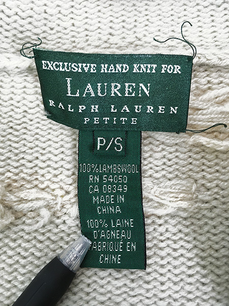  женский б/у одежда LAUREN Ralph Lauren лошадь машина озеро . пейзаж общий рисунок шерсть вязаный Parker кардиган S б/у одежда 