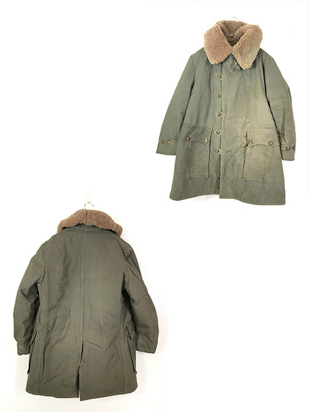  old clothes 40s Sweden army M1909 super protection against cold cotton canvas sheepskin mouton coat 2 beautiful goods!!