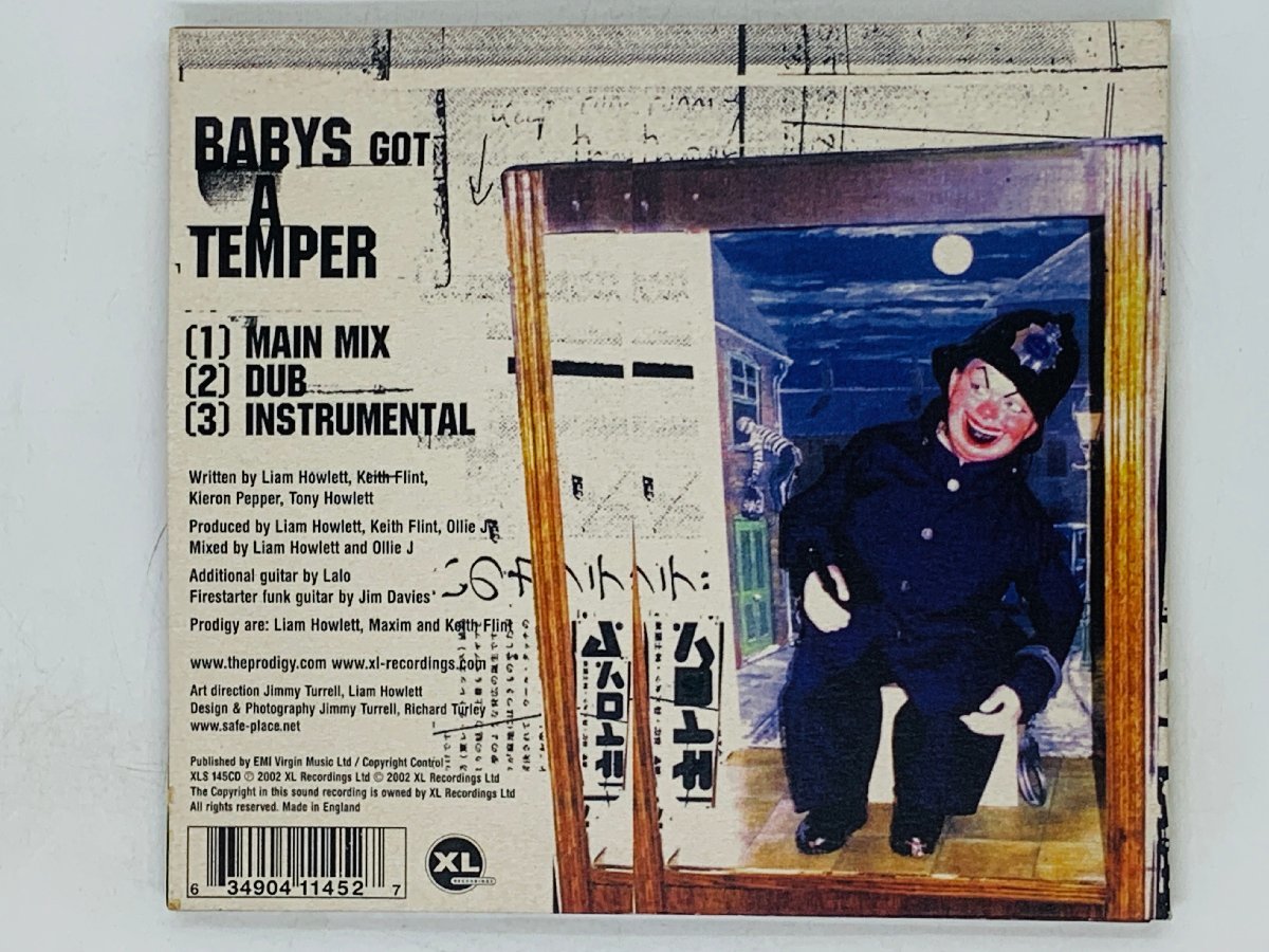 即決CD UK盤 PRODIGY BABY'S GOT A TEMPER / プロディジー デジパック イギリス盤 J03_画像2