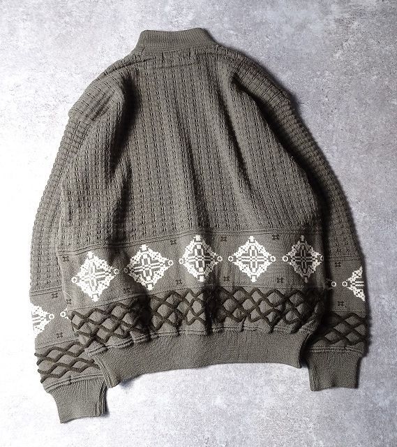 LAUTREAMONT MEN ロートレアモン ハイネック ニット セーター 3D 編み柄 ウール100% ゆるだぼ メンズ 大きめサイズ (FREE)　 ●S-877_画像7