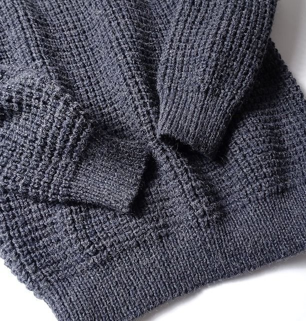 Oldderby Knitwear オールドダービーニットウェア クルーネック セーター ウール100% 英国製 ハンドニット ポップコーン編み (M) ●S-920_画像3