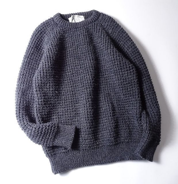 Oldderby Knitwear オールドダービーニットウェア クルーネック セーター ウール100% 英国製 ハンドニット ポップコーン編み (M) ●S-920_画像1