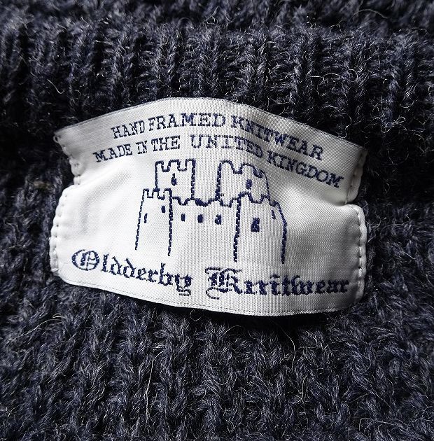 Oldderby Knitwear オールドダービーニットウェア クルーネック セーター ウール100% 英国製 ハンドニット ポップコーン編み (M) ●S-920_画像6