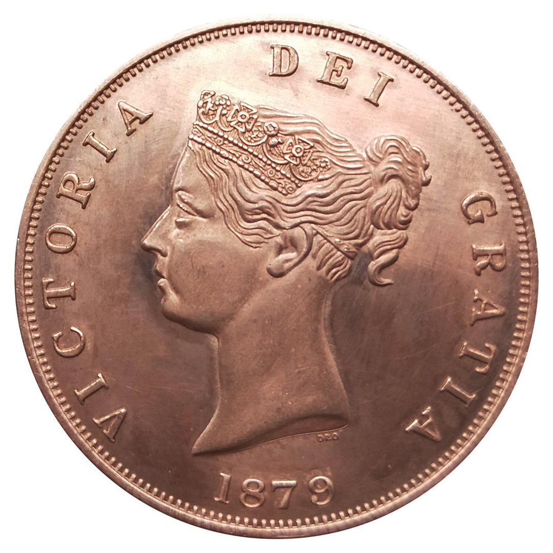 レプリカコイン 36mm 銅貨 イギリス ヴィクトリア女王 紋章 シールド 1879年