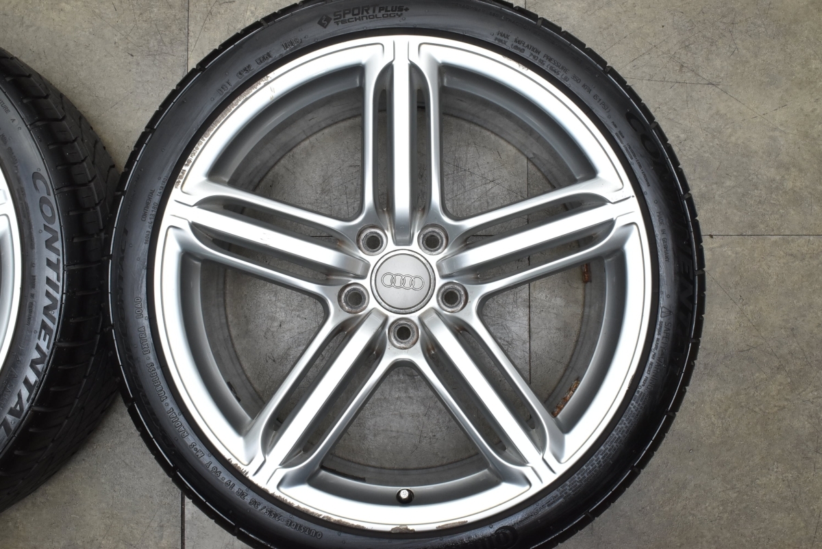 【希少 正規品】アウディ 4F A6 S6 純正 19in 8.5J +48 PCD112 ハブ径57.1mm 4F0601025DE コンチネンタル DWS06 255/35R19 送料無料 4本_画像3