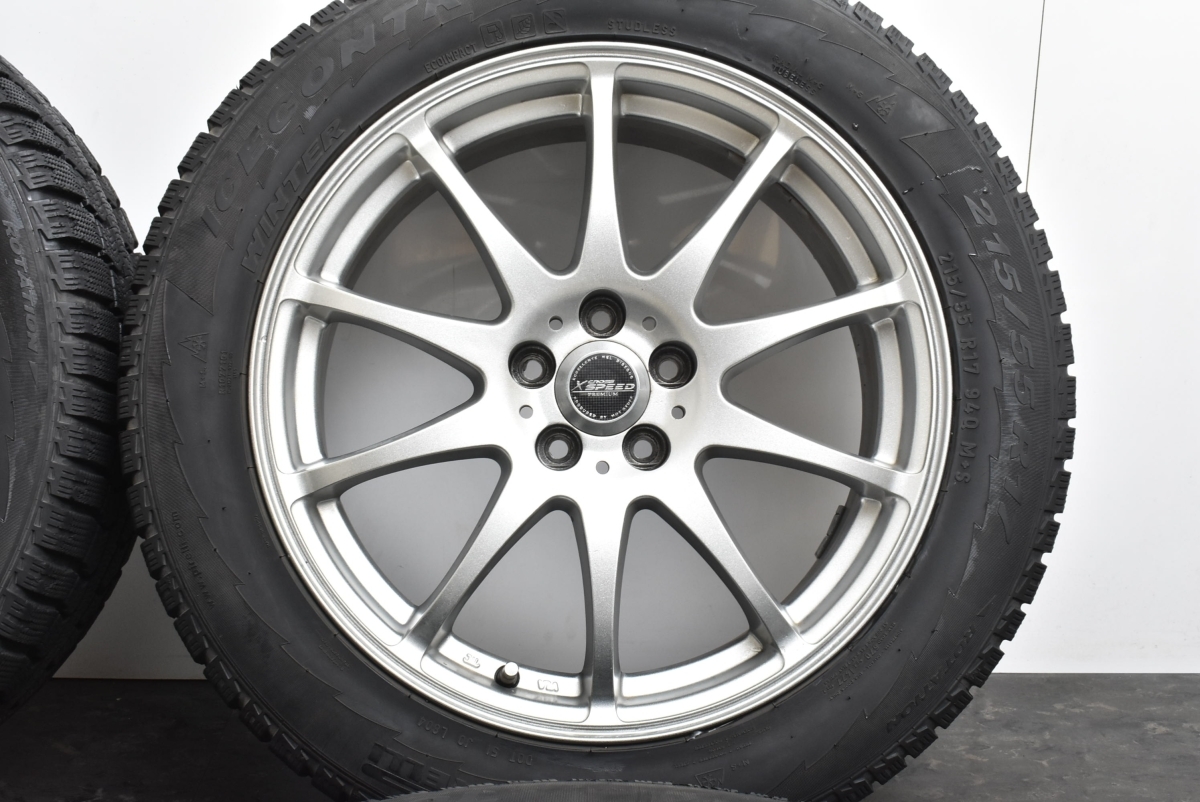 【美品】クロススピード プレミアム 17in 7J +50 PCD100 ピレリ アイスコントロール 215/55R17 SGフォレスター ランカスター アウトバック_画像6