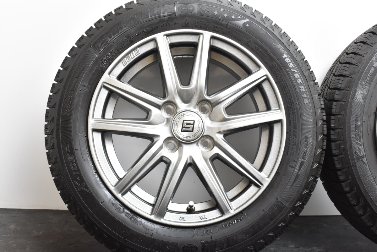 【超バリ溝 程度良好品】共豊 ザインSS 14in 5.5J +43 PCD100 ミシュラン X-ICE XI3 165/65R14 タンク パッソ ルーミー ソリオ ハスラー_画像5