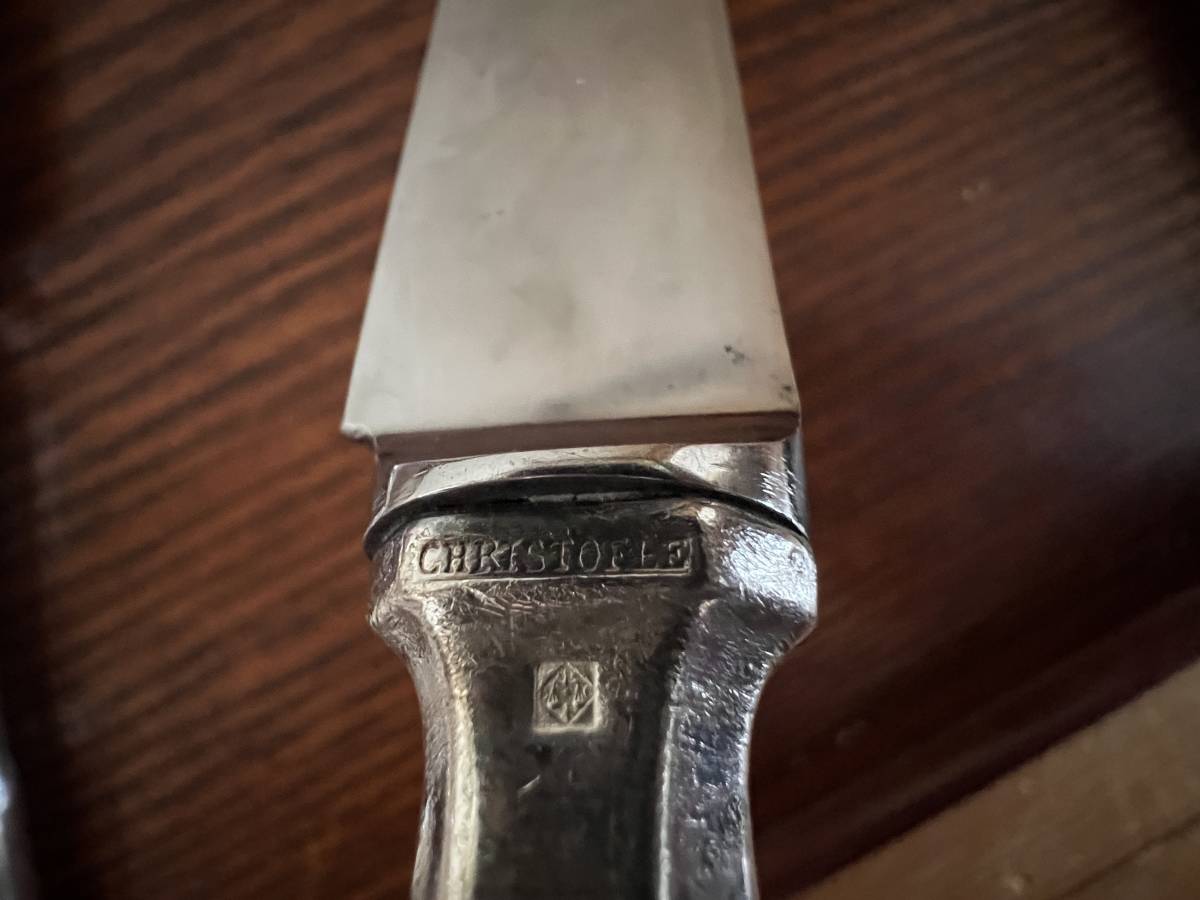  Chris to full shino n antique original silver plating made cutlery 10 pcs set Christofle/Chinon/501-1