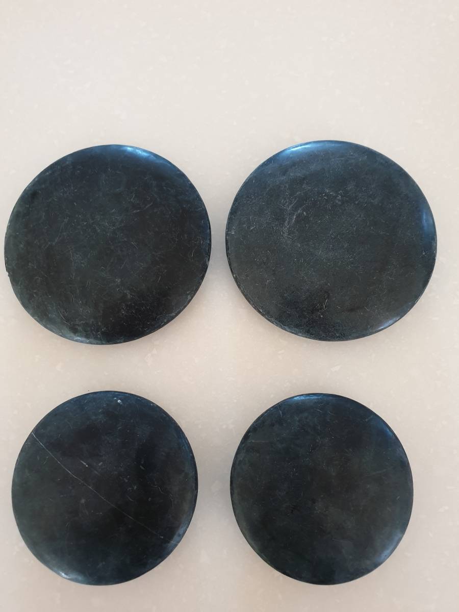  marble hot Stone round shape 4 piece set cold Stone 