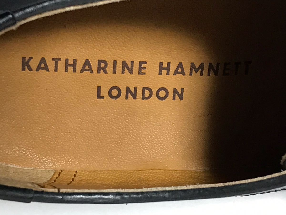 [ превосходный товар ] частота использования немного KATHARINE HAMNETT 25. бизнес обувь распорка черный высококлассный обувь натуральная кожа платье формальный бесплатная доставка 