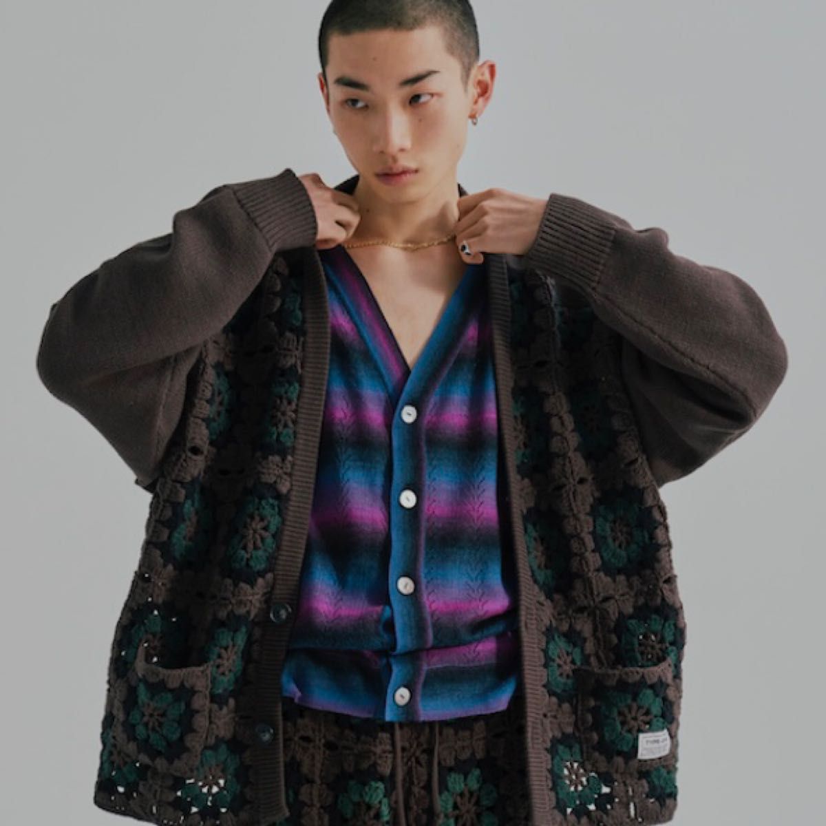 JieDa×elephant TRIBAL fabrics CARDIGAN