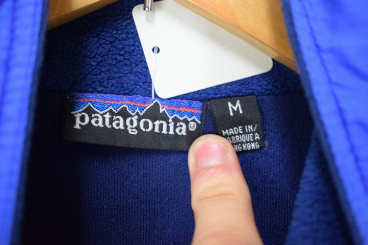 グッドカラー◎ビンテージ90s patagonia パタゴニアフルジップフェザーウェイトナイロンジャケットMブルー×ピンクアウトドアh21933_画像7