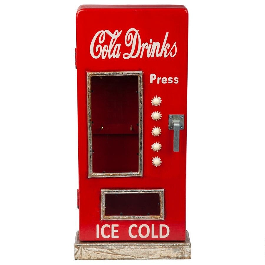 レトロ1950年代コーラの自販機 木製キーキャビネット卓上インテリア