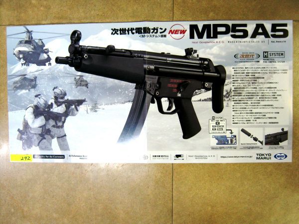 非売品 業務用 TOKYOMARUI 東京マルイ 限定 次世代電動ガン ＭＰ5 A5 Mシステム搭載 p291 タテ長 ポスター_画像1