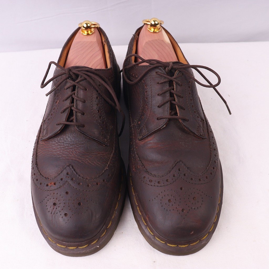  Dr. Martens UK9/27.5cm-28.0cm/5 hole wing chip tea men's dr.martens used old clothes leather dm3756