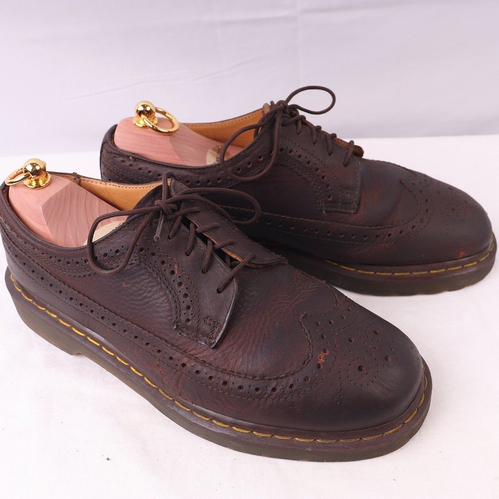  Dr. Martens UK9/27.5cm-28.0cm/5 hole wing chip tea men's dr.martens used old clothes leather dm3756