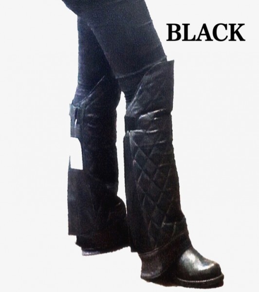  free shipping [HEAVY] diamond pad leg chaps original leather half chaps LEG CHAPS black L / protection against cold . manner touring leg cover 