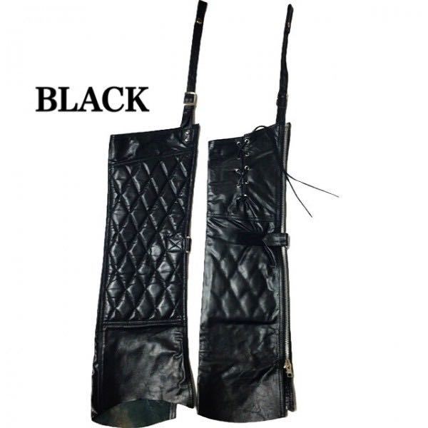  free shipping [HEAVY] leather hang chaps diamond pad garter chaps HUNG CHAPS BLACK-XL touring Biker protection against cold dustproof 