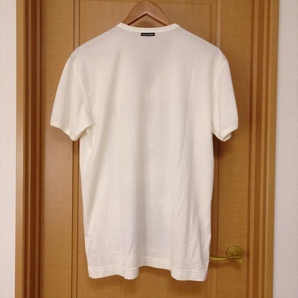 未使用品 ドルチェ&ガッバーナ ドルガバ Tシャツ メンズ ゆったり 48 白 半袖Tシャツ プリントTシャツ 大きいサイズ 黒