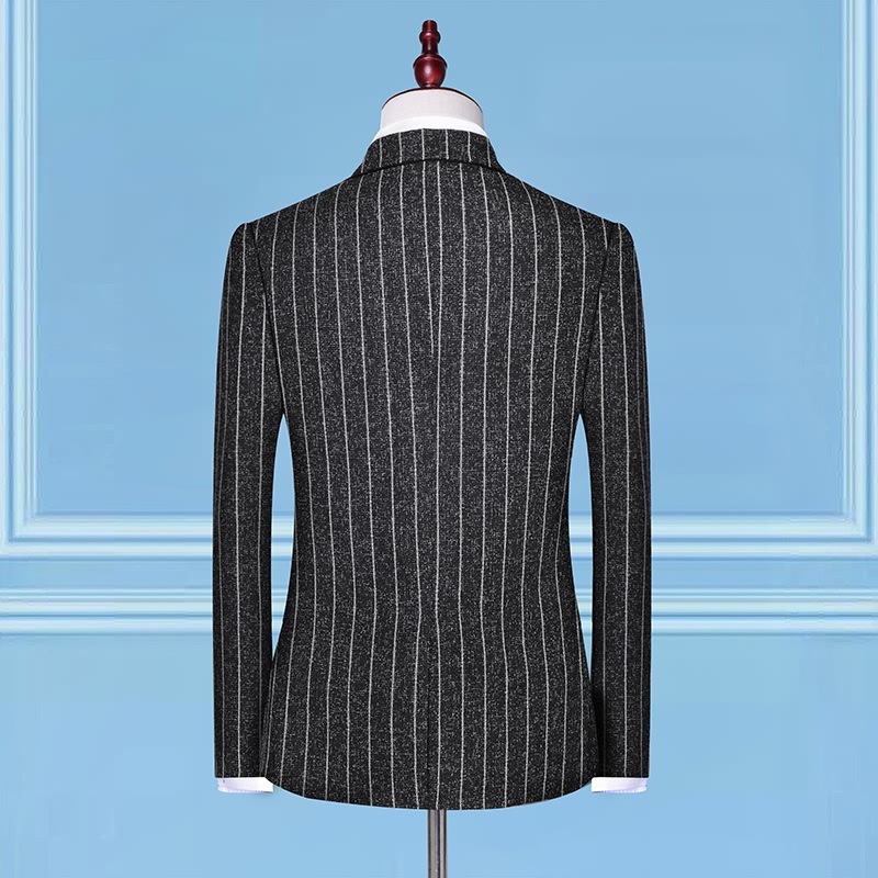 メンズ ビジネススーツ スーツセットアップ 3点セット スラックス テーラードジャケット ベスト パンツ 色/サイズ選択可 グレー M_画像5
