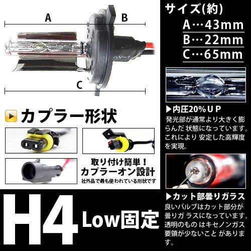 最安値 HIDフルキット 薄型バラスト 55w H4固定 6000k HID ヘッドライト HID フォグランプ キセノン フル セット コンパクト ライト_画像2