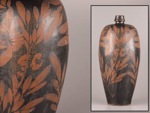 中国古玩 唐物 宋代 磁州窯 梅瓶 時代物 極上品 初だし品 7049 中国古玩 唐物 宋代 磁州窯 梅瓶 時代物 極上品 初だし品 7049