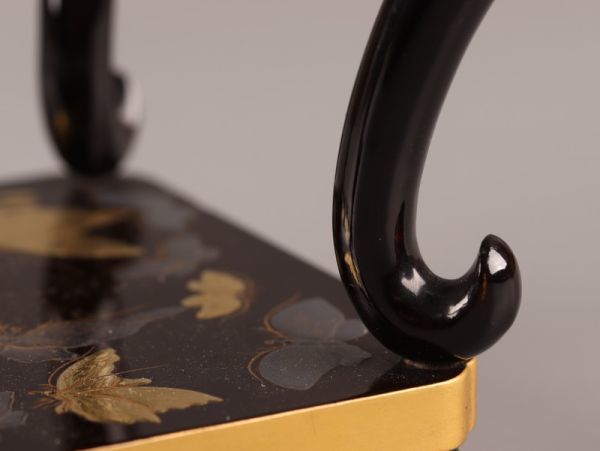 古美術 木製漆塗 金蒔絵 高卓 台 時代物 極上品 初だし品 7168