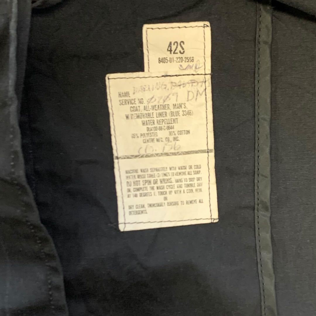 220803BRB126●1981年 U.S.NAVY Long Coat ビンテージ vintage ネイビー アメリカ製 ロングコート ステンカラーコート 軍物実物 ビンテージ_画像4