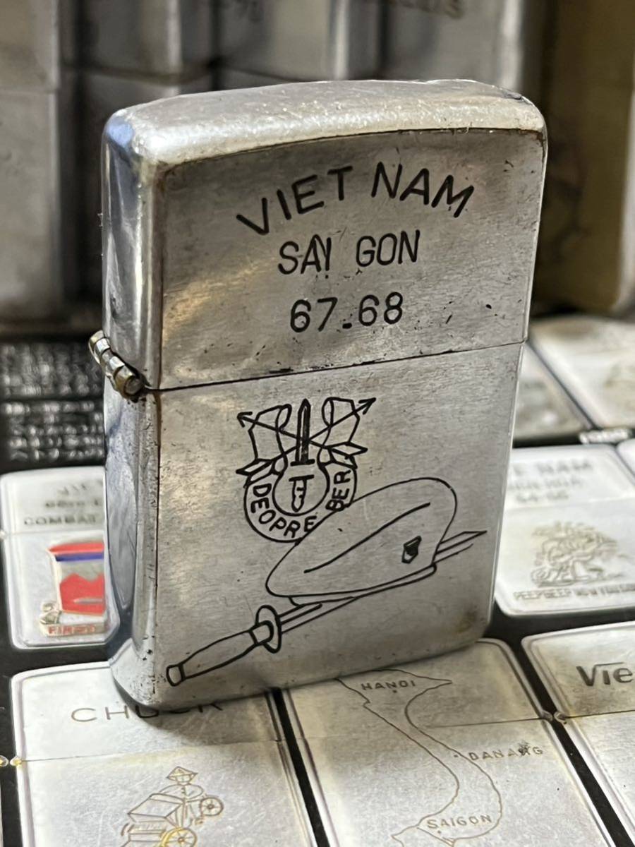 【ベトナムZIPPO】本物 1967年製ベトナムジッポー「グリーンベレー」当時物 ヴィンテージ 当時物