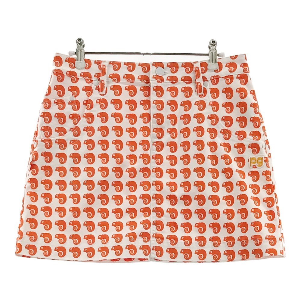 【美品】 スカート パーリーゲイツ GATES PEARLY 総柄 レディース ゴルフウェア [240001839807] 2 オレンジ系 カメレオン スカート