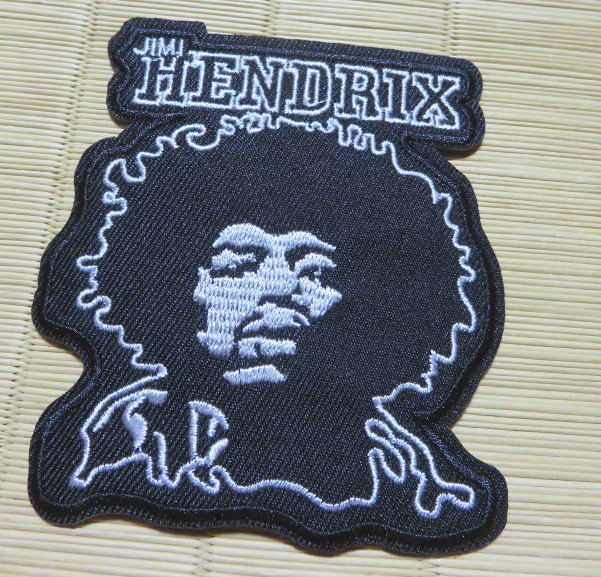 黒白銀◆新品ジミ・ヘンドリックス Jimi Hendrixアメリカ　ギタリスト　シンガーソングライター 　アフロヘア刺繍ワッペン■ 　音楽　MUSIC_画像1