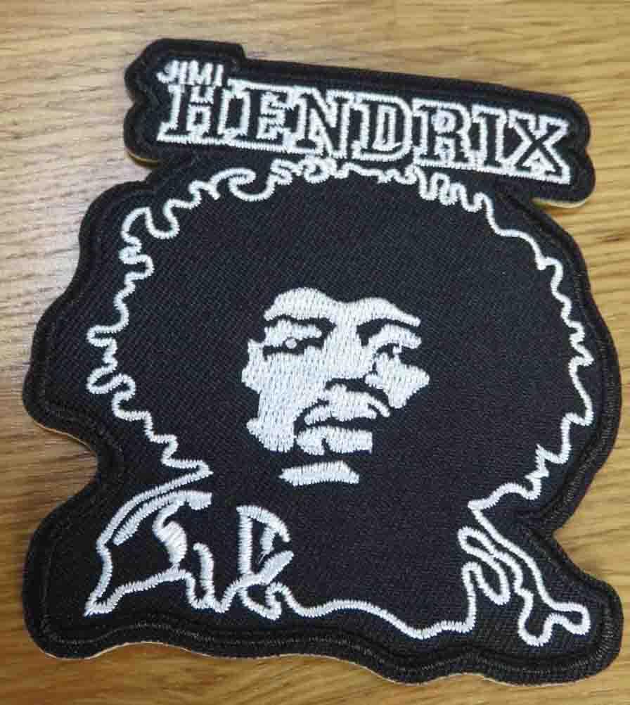黒白銀◆新品ジミ・ヘンドリックス Jimi Hendrixアメリカ　ギタリスト　シンガーソングライター 　アフロヘア刺繍ワッペン■ 　音楽　MUSIC_画像3
