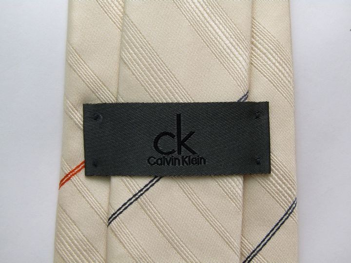 カルバンクライン 総柄 CK シルク 高級 日本 ブランド ネクタイ メンズ アイボリー Calvin Klein_画像3