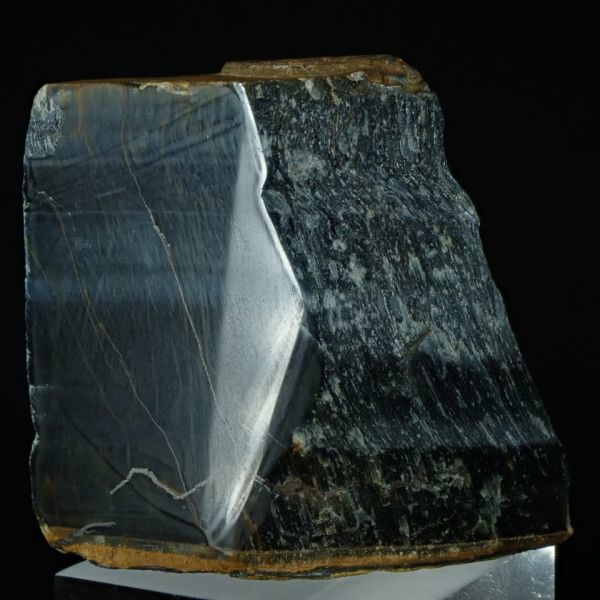 ブルータイガーアイ 78g サイズ約39mm×38mm×28mm 南アフリカ 北ケープ州産 bta631 虎目石 鷹目石 ポリッシュ 磨き 天然石 原石 鉱物の画像3