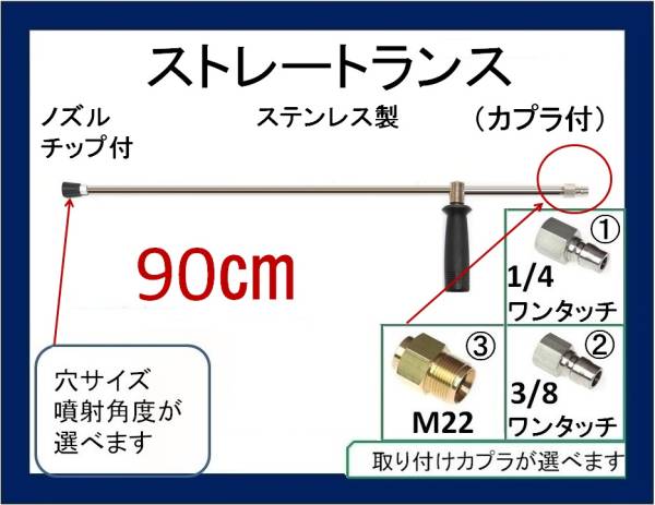 高圧洗浄機用 90cm ストレートランス.ノズル ハンドルililc qa