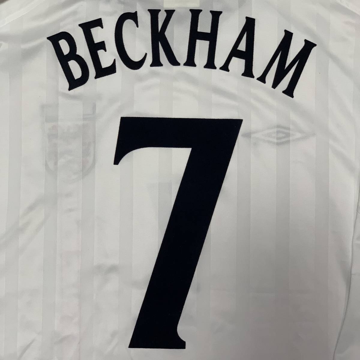 2002 02 イングランド代表 ベッカム ユニフォーム 新品 ブラジル戦 長袖 上下 日韓 W杯 XL アンブロ マンチェスター マンU  England Beckham