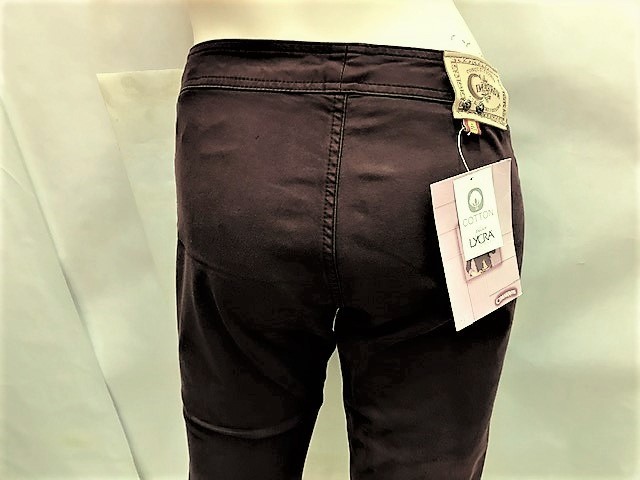 [CIMARRON/ Cimarron ] stretch semi flare pants RASO-LY BRAVA BROWN 27 SPAIN/ new goods / dead stock / rare / beautiful legs / thin / Spain made / buying profit 